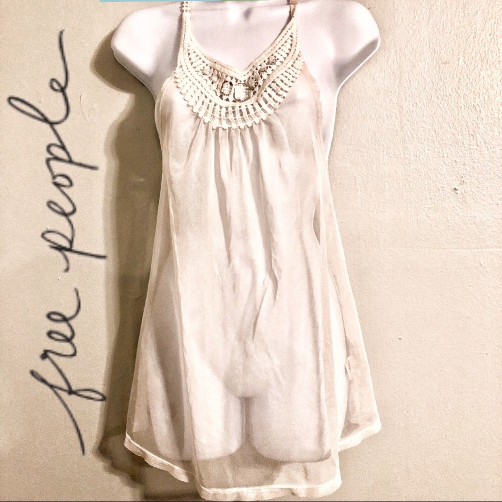 Free People Sparkly Stretchy Crochet Swim Cover